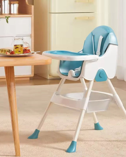 Scaun de Masa Pliabil 3in1, Reglabil, Multifunctional, 3 Pozitii, Masuta si Husa Detasabile, Centura de Siguranta