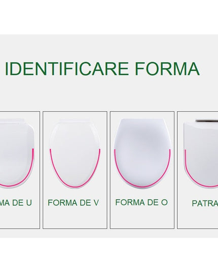 Capac de Toaleta cu Reductie 1, pentru Copii si Adulti, Coborare Lenta si Silentioasa, Instalare Usoara, din PP5 , in Forma de U