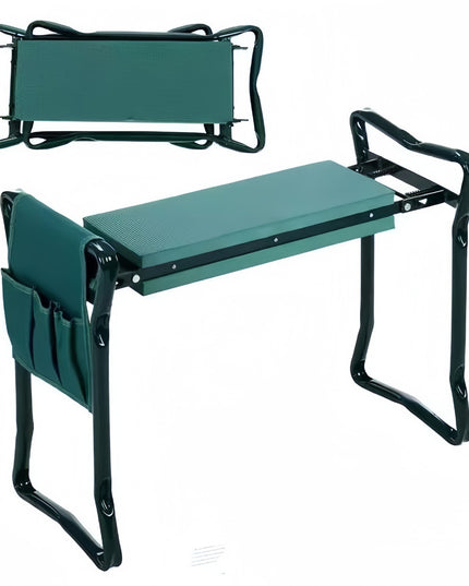 Scaun Multifunctional pentru Gradinarit, Inaltime Reglabila, Geanta Laterala pentru unelte,Pliabil