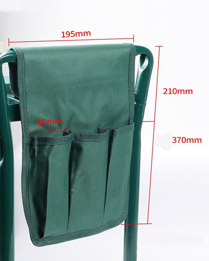 Scaun Multifunctional pentru Gradinarit, Inaltime Reglabila, Geanta Laterala pentru unelte,Pliabil
