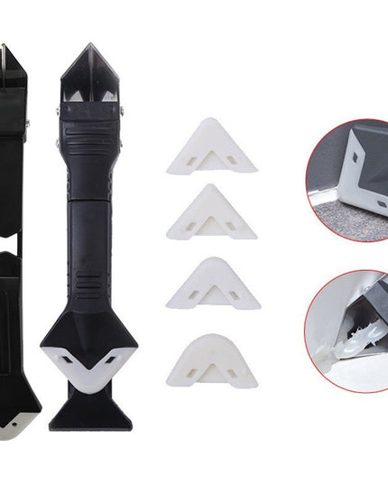 Racleta pentru Indepartare Adeziv, Racleta pentru Silicon si Lipici, 5 Capete din silicon, Dimensiune Inchisa , Metal