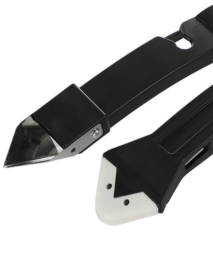 Racleta pentru Indepartare Adeziv, Racleta pentru Silicon si Lipici, 5 Capete din silicon, Dimensiune Inchisa , Metal