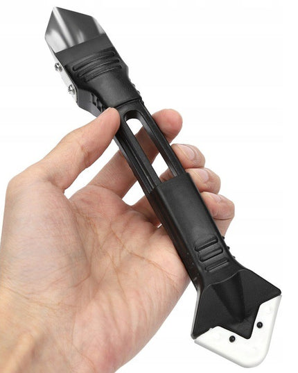 Racleta pentru Indepartare Adeziv, Racleta pentru Silicon si Lipici, 5 Capete din silicon, Dimensiune Inchisa , Metal