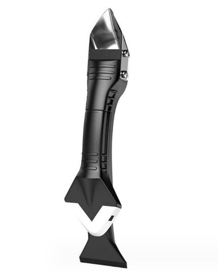 Racleta pentru Indepartare Adeziv, Racleta pentru Silicon si Lipici, 5 Capete din silicon, Dimensiune Inchisa , Metal