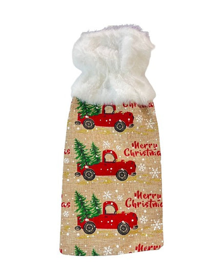 Decoratiune sac de sticla de vin, , tematica Craciun