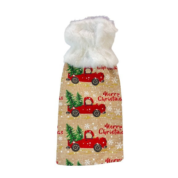 Decoratiune sac de sticla de vin, , tematica Craciun