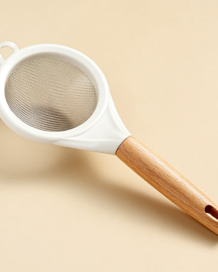 Strecuratoare, Mini Sita din Inox Silicon si Lemn, Sita pentru Bucatarie pentru Faina, Ceai si Alte Alimente