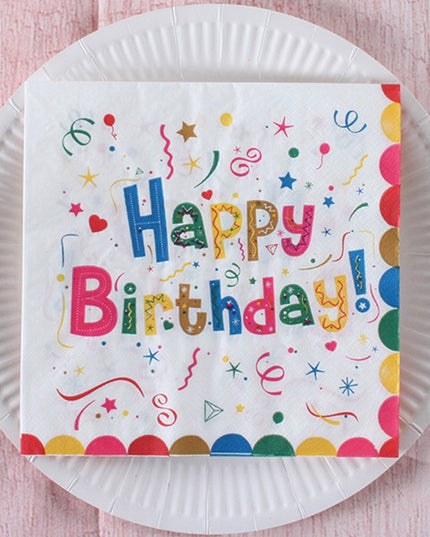 Servetele de Masa pentru Zile de Nastere, Servetele de masa Tematice Happy Birthday, 20 , Unisex, din Hartie