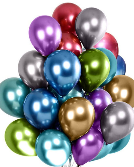 10 Baloane din Latex Chrome, Model Party