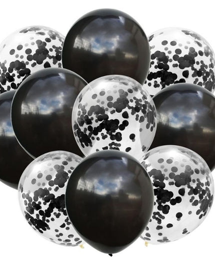 10 Baloane din Latex, Model Party Confetti, 5 x Confetti, 5 x