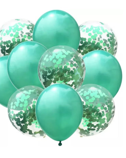 10 Baloane din Latex, Model Party Confetti, 5 x Confetti, 5 x