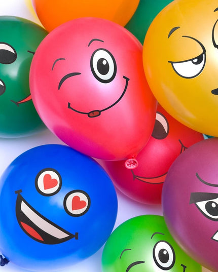 Set 10 Baloane, Model Emoji, din Latex, 25 cm