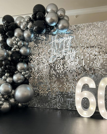 10 Baloane din Latex Chrome, Model Party,Silver, 1 g