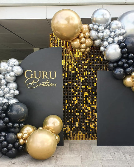 10 Baloane din Latex Chrome, Model Party,Silver, 1 g