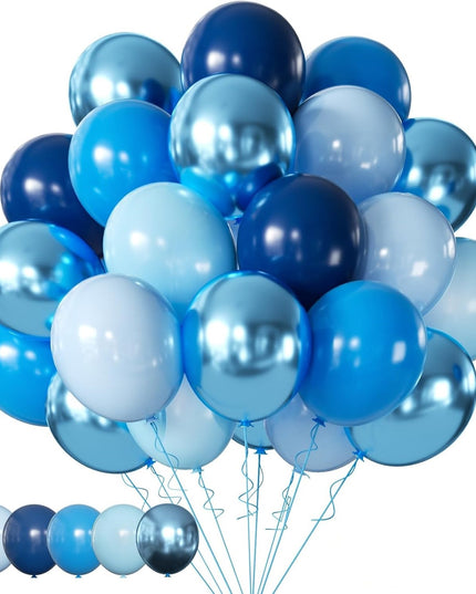 10 Baloane din Latex Chrome, Model Party,Diferite Nuante