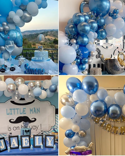 10 Baloane din Latex Chrome, Model Party,Diferite Nuante