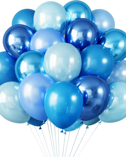 10 Baloane din Latex Chrome, Model Party,Diferite Nuante