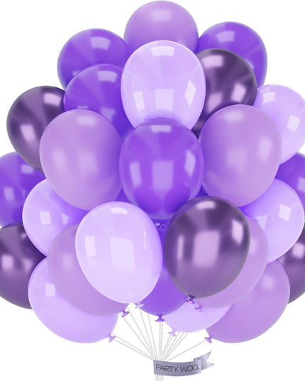 10 Baloane din Latex Chrome, Model Party,Diferite Nuante