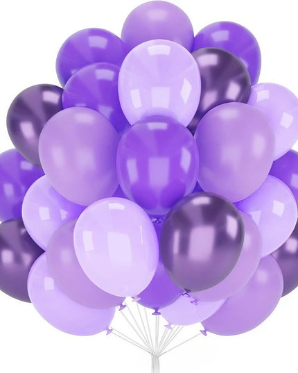 10 Baloane din Latex Chrome, Model Party,Diferite Nuante