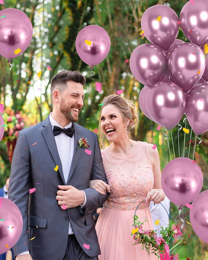 10 Baloane din Latex Chrome, Model Party