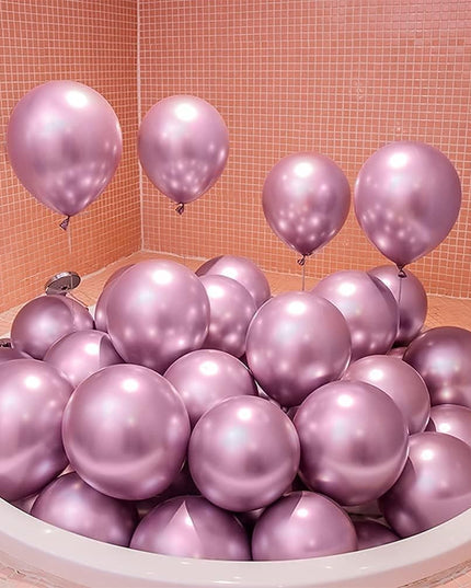 10 Baloane din Latex Chrome, Model Party