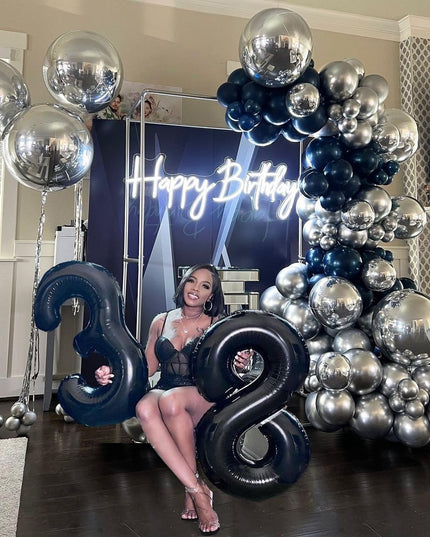 10 Baloane din Latex Chrome, Model Party