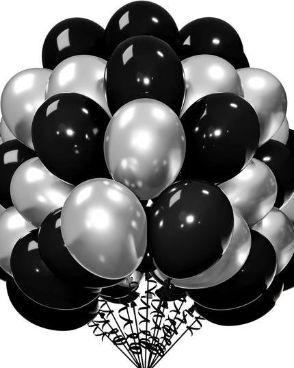 10 Baloane din Latex Chrome, Model Party