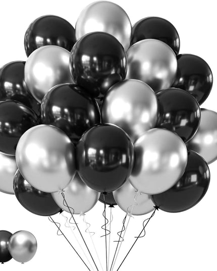 10 Baloane din Latex Chrome, Model Party