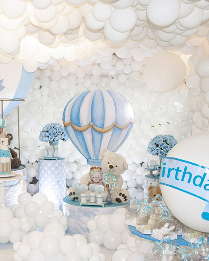 10 Baloane din Latex, Model Party,Albe, 2.2 g