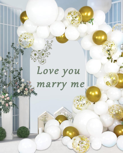 10 Baloane din Latex, Model Party,Albe, 2.2 g