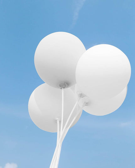 10 Baloane din Latex, Model Party,Albe, 2.2 g