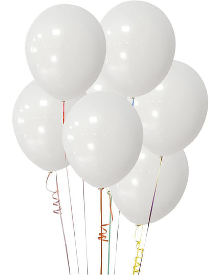 10 Baloane din Latex, Model Party,Albe, 2.2 g