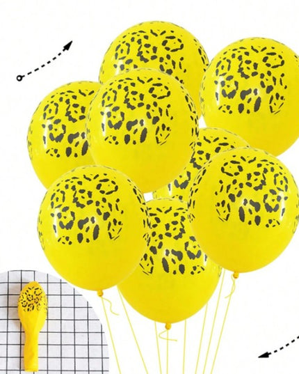 10 Baloane din Latex, Model Party Animal Print, 3x