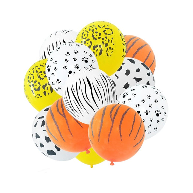 10 Baloane din Latex, Model Party Animal Print, 3x