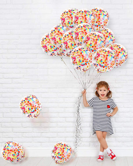 10 Baloane din Latex, Model Party Confetti,Multicolore, 2.8 g