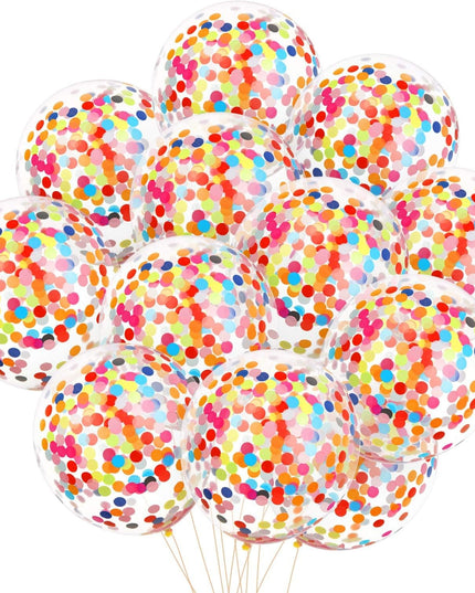 10 Baloane din Latex, Model Party Confetti,Multicolore, 2.8 g