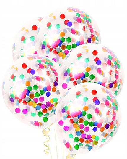 10 Baloane din Latex, Model Party Confetti,Multicolore, 2.8 g