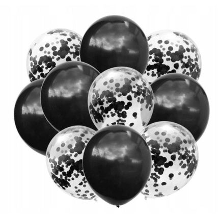 10 Baloane din Latex, Model Party Confetti, 5 x Confetti, 5 x