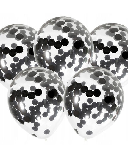 10 Baloane din Latex, Model Party Confetti, 5 x Confetti, 5 x