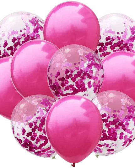 10 Baloane din Latex, Model Party Confetti, 5 x Confetti, 5 x