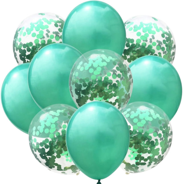 10 Baloane din Latex, Model Party Confetti, 5 x Confetti, 5 x