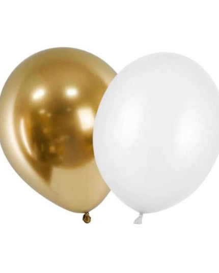 10 Baloane din Latex Metalizate, Model Party, 5x