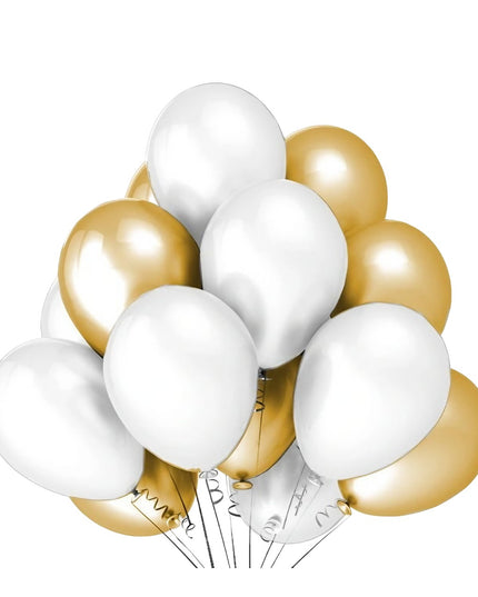 10 Baloane din Latex Metalizate, Model Party, 5x