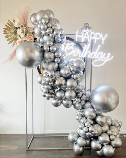 10 Baloane din Latex Metalizate, Model Party