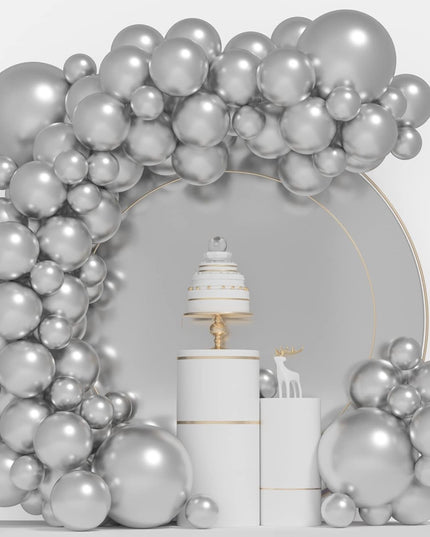 10 Baloane din Latex Metalizate, Model Party