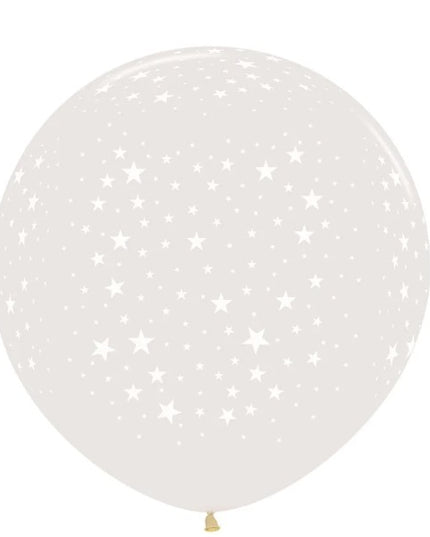 10 Baloane din Latex Transparente, Model Party,Stelute Albe, 2.8 g