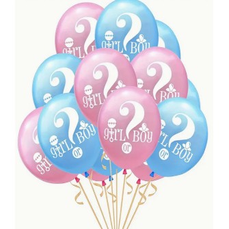 Set 10 Baloane din Latex, Model Party Gender Reveal, 30 cm