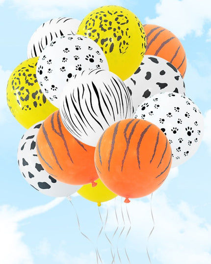 10 Baloane din Latex, Model Party Animal Print, 3x