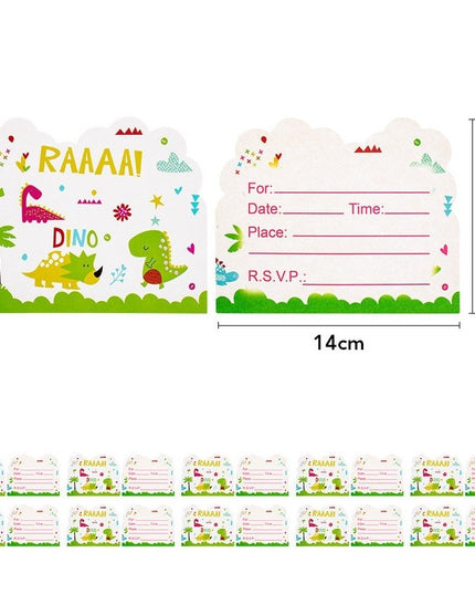 10 Invitatii pentru Petrecere, Colectia Dino Park,din Carton