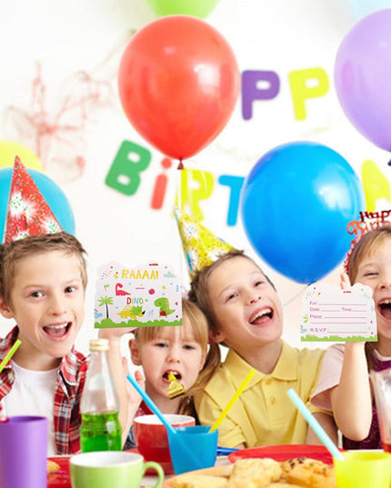 10 Invitatii pentru Petrecere, Colectia Dino Park,din Carton